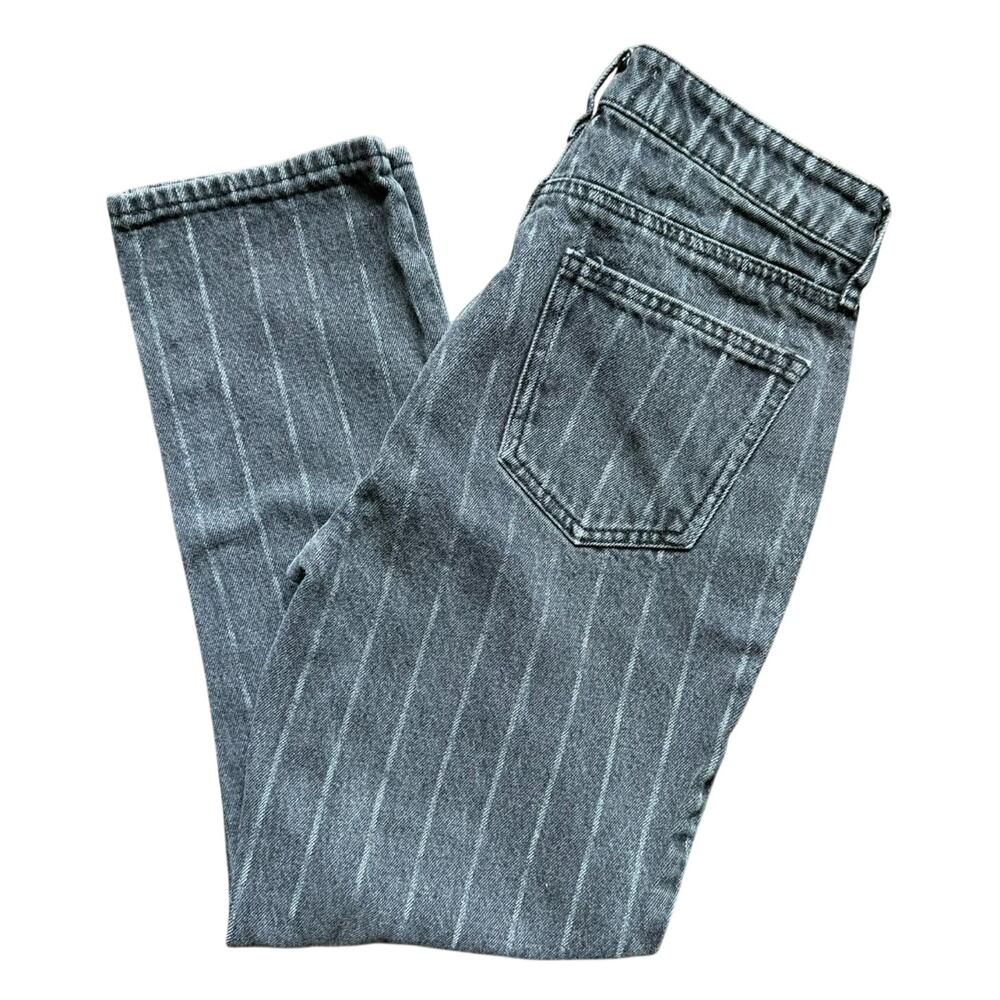 PacSun Mom Jeans Women’s 25 Black White Chalk Stripe High Rise Denim
